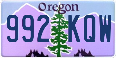 OR license plate 992KQW