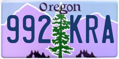OR license plate 992KRA