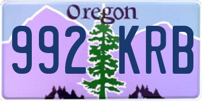 OR license plate 992KRB
