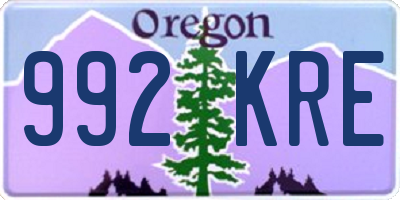 OR license plate 992KRE