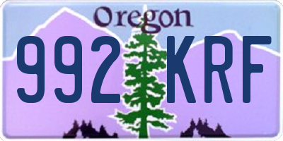 OR license plate 992KRF
