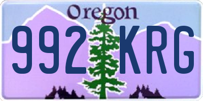 OR license plate 992KRG