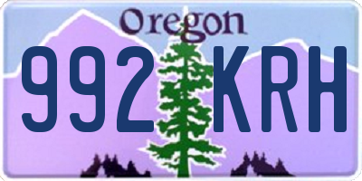 OR license plate 992KRH