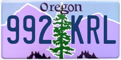 OR license plate 992KRL