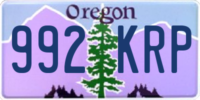 OR license plate 992KRP