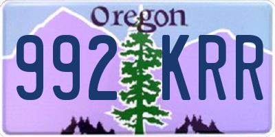 OR license plate 992KRR