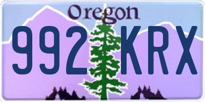 OR license plate 992KRX