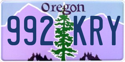 OR license plate 992KRY