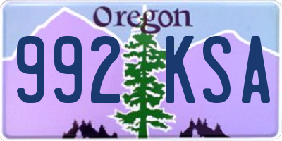 OR license plate 992KSA