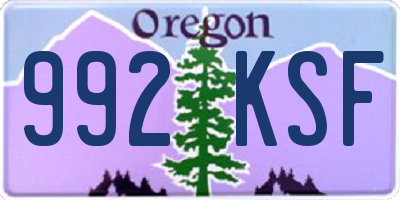 OR license plate 992KSF