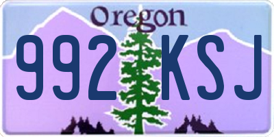 OR license plate 992KSJ