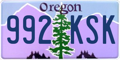 OR license plate 992KSK