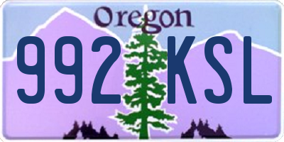 OR license plate 992KSL