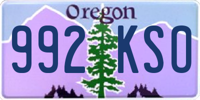 OR license plate 992KSO
