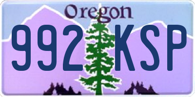 OR license plate 992KSP