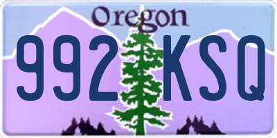 OR license plate 992KSQ