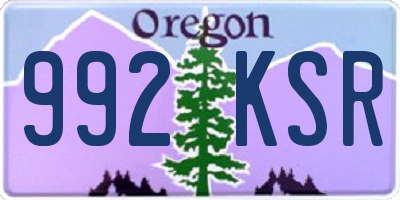 OR license plate 992KSR