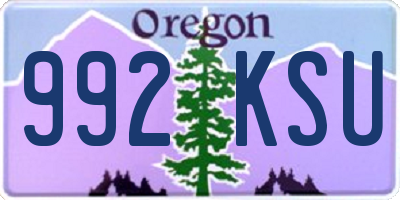 OR license plate 992KSU