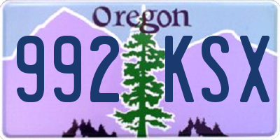 OR license plate 992KSX