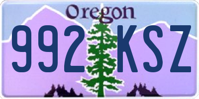 OR license plate 992KSZ