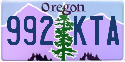 OR license plate 992KTA
