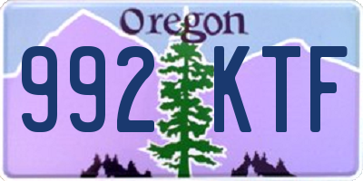 OR license plate 992KTF