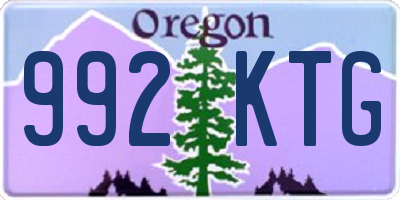 OR license plate 992KTG