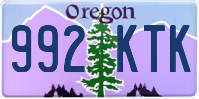 OR license plate 992KTK