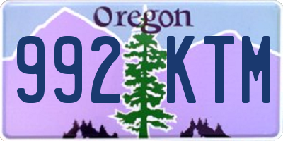 OR license plate 992KTM