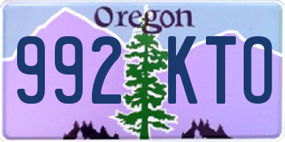 OR license plate 992KTO