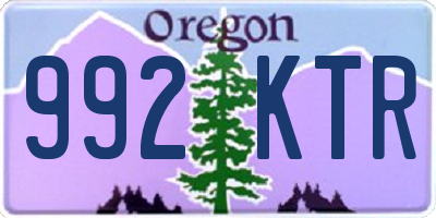 OR license plate 992KTR