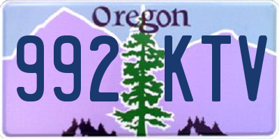 OR license plate 992KTV