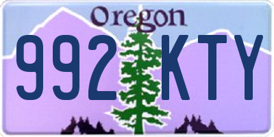 OR license plate 992KTY