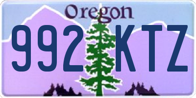 OR license plate 992KTZ