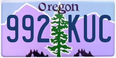 OR license plate 992KUC