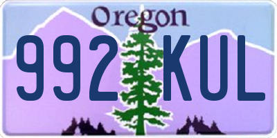OR license plate 992KUL