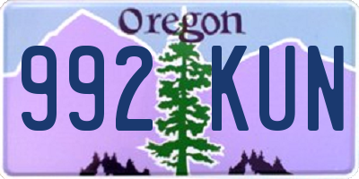 OR license plate 992KUN