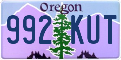 OR license plate 992KUT