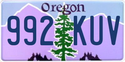 OR license plate 992KUV