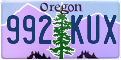 OR license plate 992KUX