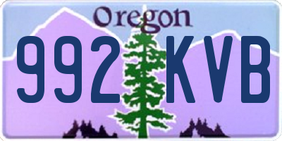OR license plate 992KVB