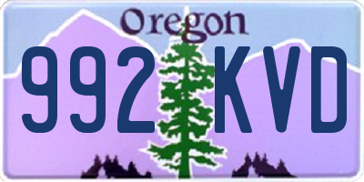 OR license plate 992KVD