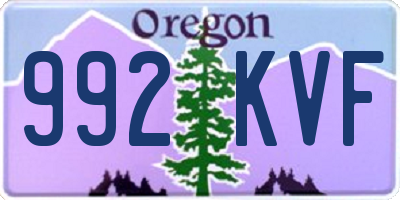OR license plate 992KVF