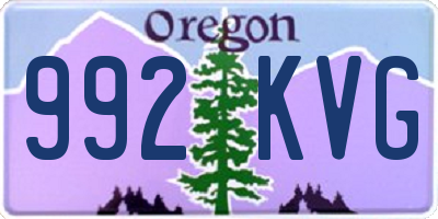 OR license plate 992KVG