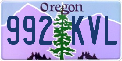 OR license plate 992KVL