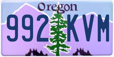 OR license plate 992KVM