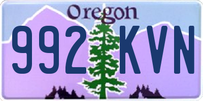 OR license plate 992KVN