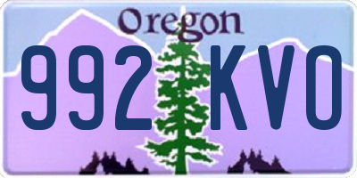OR license plate 992KVO
