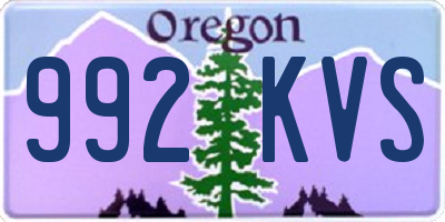 OR license plate 992KVS
