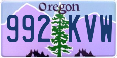 OR license plate 992KVW